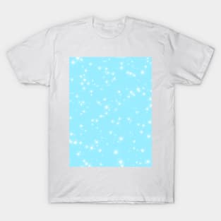 Falling twinkling stars on snugly baby blue background T-Shirt